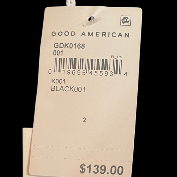 Good American Womens Maxi Dress Size 2 Ruched Square Neck Long Sleeve Black NWT - Picture 9 of 9